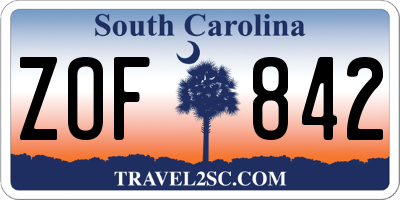 SC license plate ZOF842