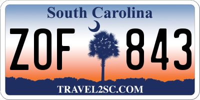 SC license plate ZOF843