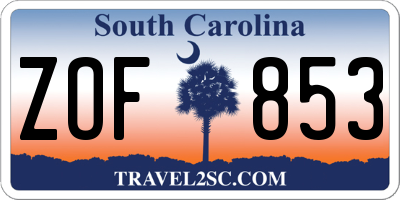 SC license plate ZOF853