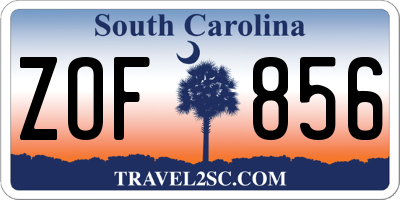 SC license plate ZOF856