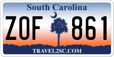 SC license plate ZOF861