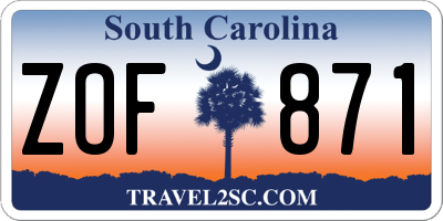 SC license plate ZOF871