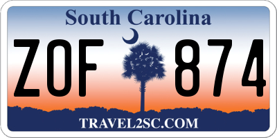 SC license plate ZOF874