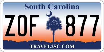 SC license plate ZOF877