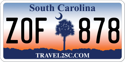 SC license plate ZOF878