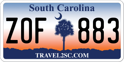 SC license plate ZOF883
