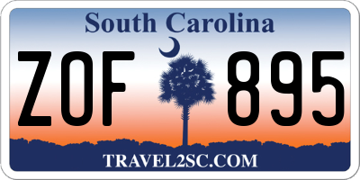 SC license plate ZOF895