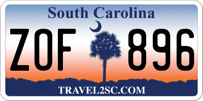 SC license plate ZOF896