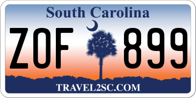 SC license plate ZOF899