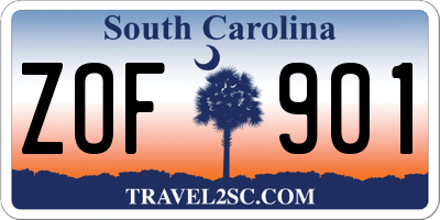 SC license plate ZOF901