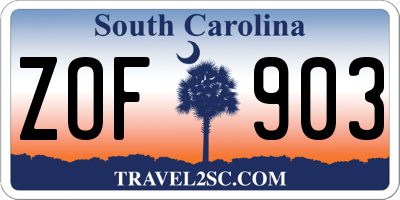SC license plate ZOF903