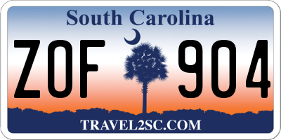 SC license plate ZOF904