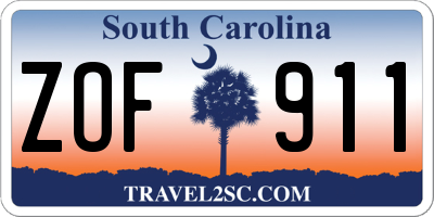 SC license plate ZOF911