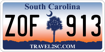 SC license plate ZOF913