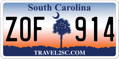 SC license plate ZOF914