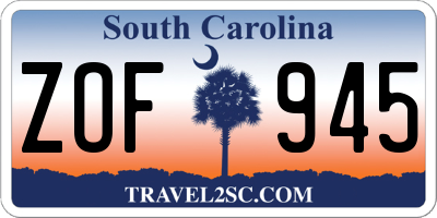 SC license plate ZOF945