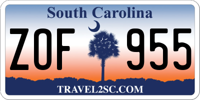 SC license plate ZOF955