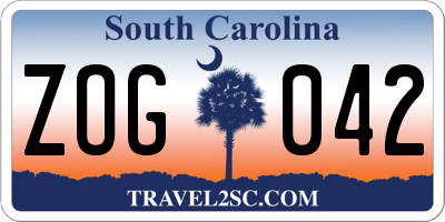 SC license plate ZOG042