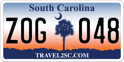 SC license plate ZOG048