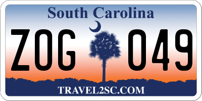 SC license plate ZOG049