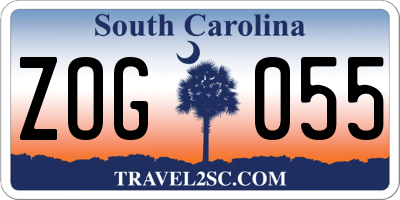 SC license plate ZOG055
