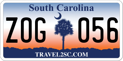 SC license plate ZOG056