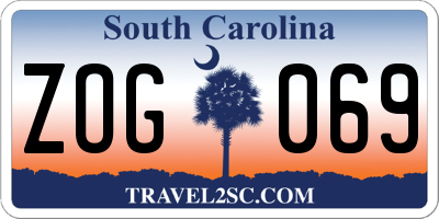 SC license plate ZOG069