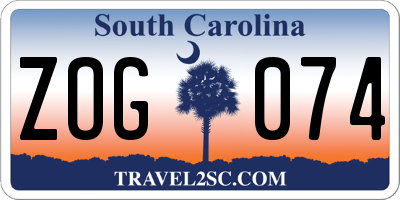 SC license plate ZOG074