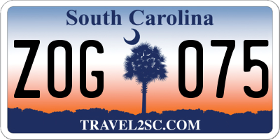 SC license plate ZOG075