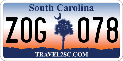 SC license plate ZOG078
