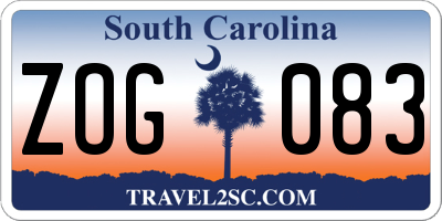 SC license plate ZOG083