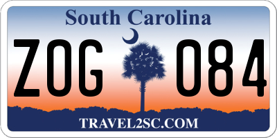 SC license plate ZOG084