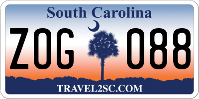 SC license plate ZOG088