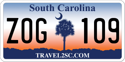 SC license plate ZOG109
