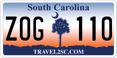 SC license plate ZOG110