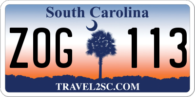 SC license plate ZOG113