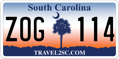 SC license plate ZOG114
