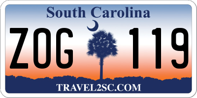 SC license plate ZOG119