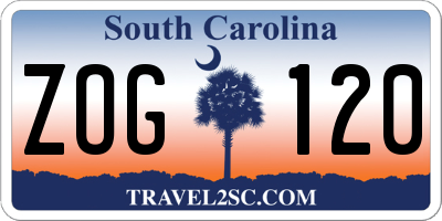 SC license plate ZOG120