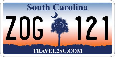 SC license plate ZOG121