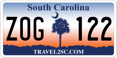 SC license plate ZOG122