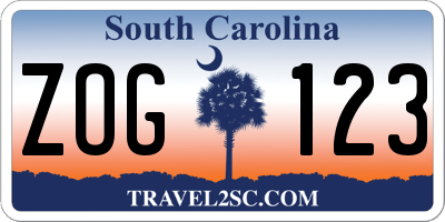 SC license plate ZOG123