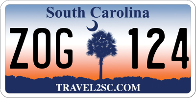 SC license plate ZOG124
