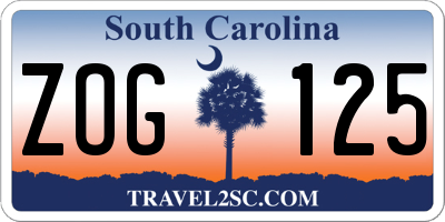 SC license plate ZOG125
