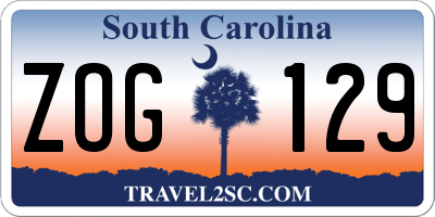 SC license plate ZOG129
