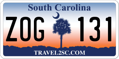 SC license plate ZOG131