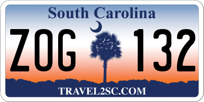 SC license plate ZOG132