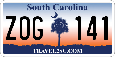 SC license plate ZOG141