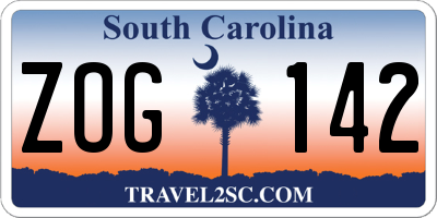 SC license plate ZOG142
