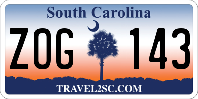 SC license plate ZOG143